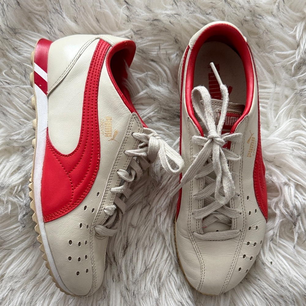 Puma Red and Cream Sneakers